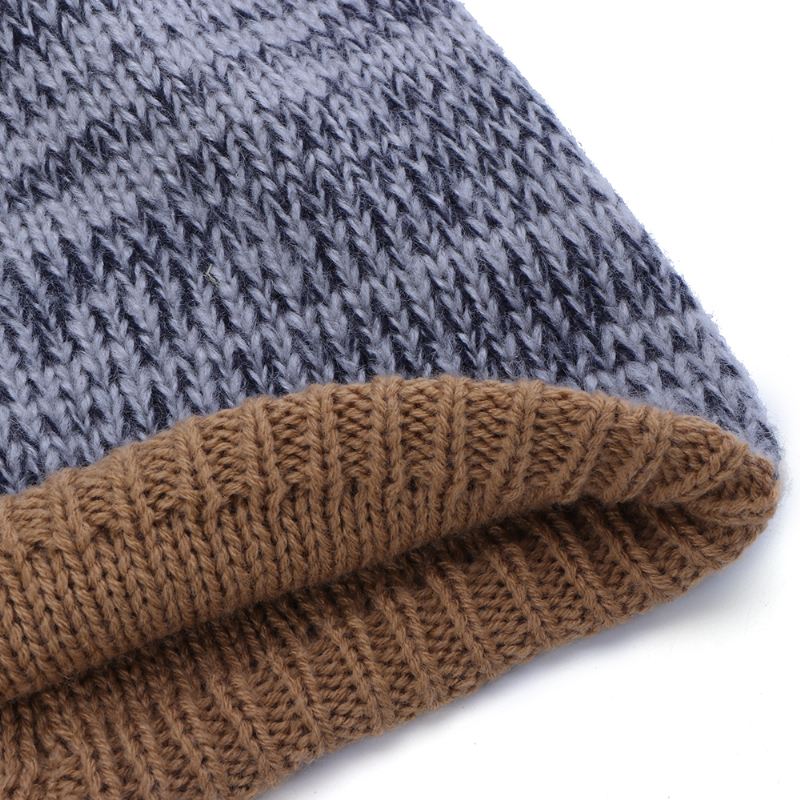 Dobbelt-sidet Iført Dobbeltlags Strik Hue Beanie Cap