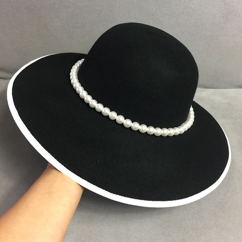 Elegant Blomster Pearl Fisherman Hat Lille Røgelse Top Hat