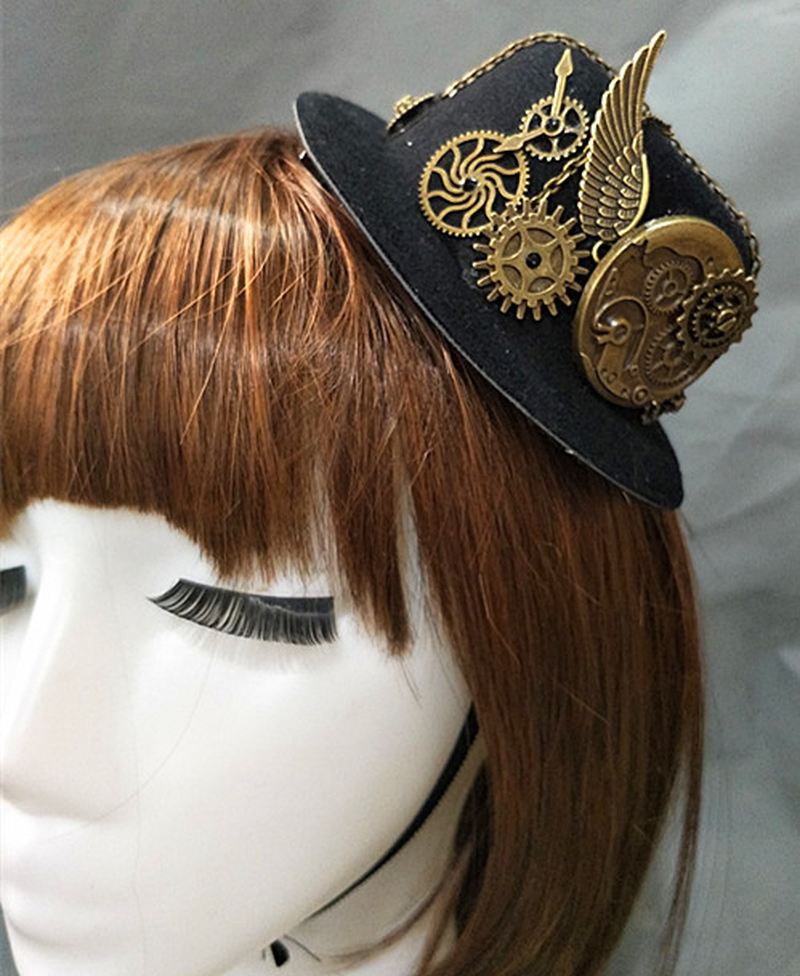 Fest Show Dekoration Hat Steampunk Hat Retro Lolita Tilbehør Gear Gay