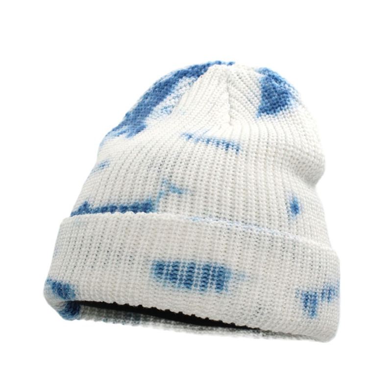 Gradient Color Strikket Hat Elskere Holder Varme Og Kolde