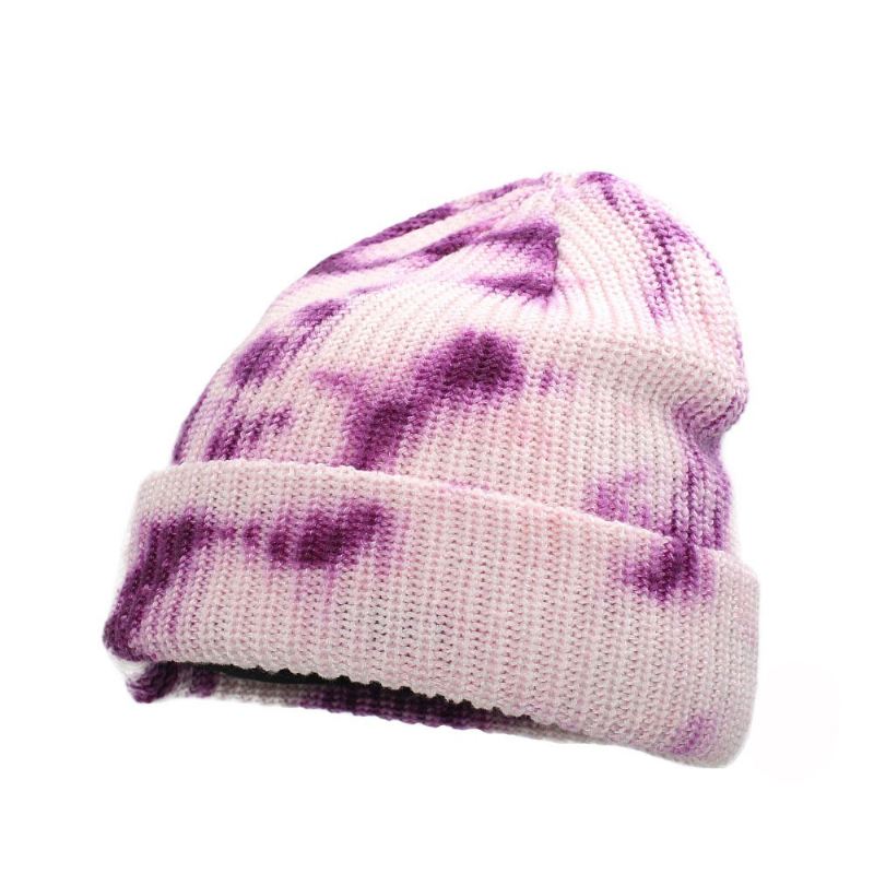 Gradient Color Strikket Hat Elskere Holder Varme Og Kolde