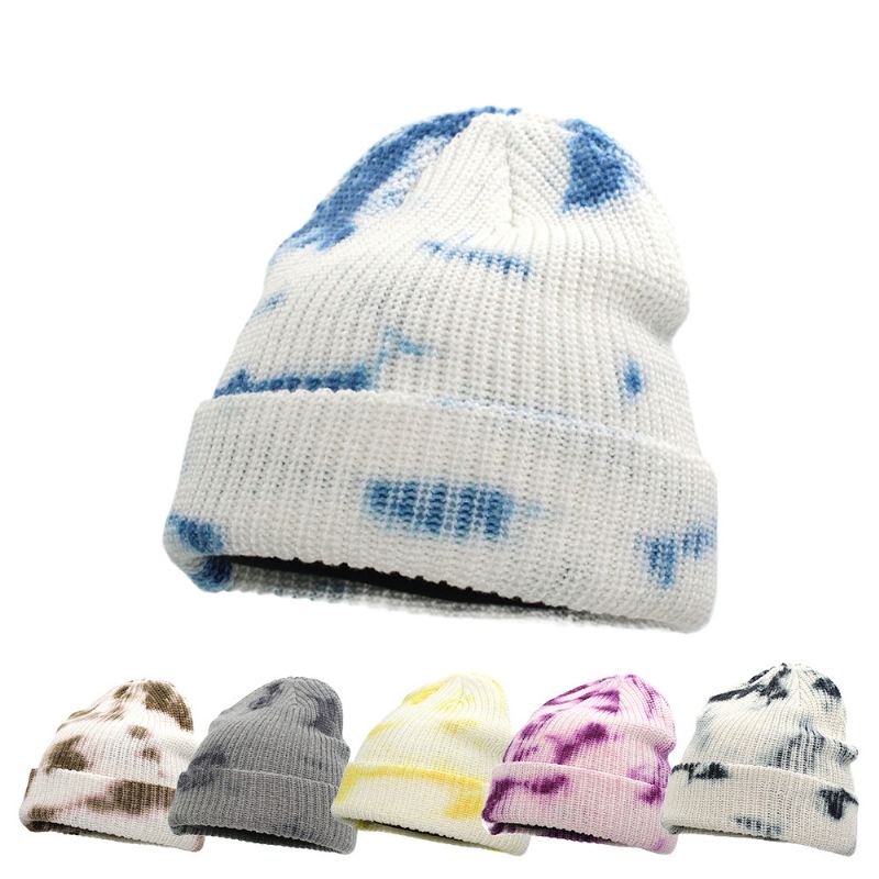 Gradient Color Strikket Hat Elskere Holder Varme Og Kolde