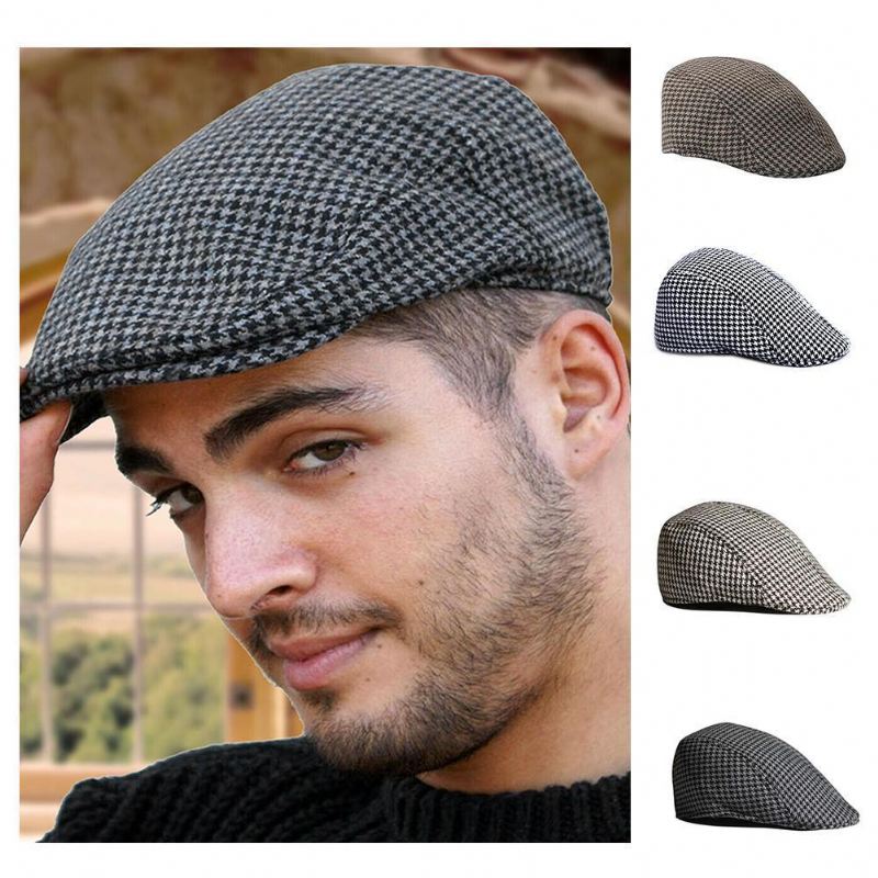 Grid Forælder-barn Uld Baret Casual Houndstooth Hat