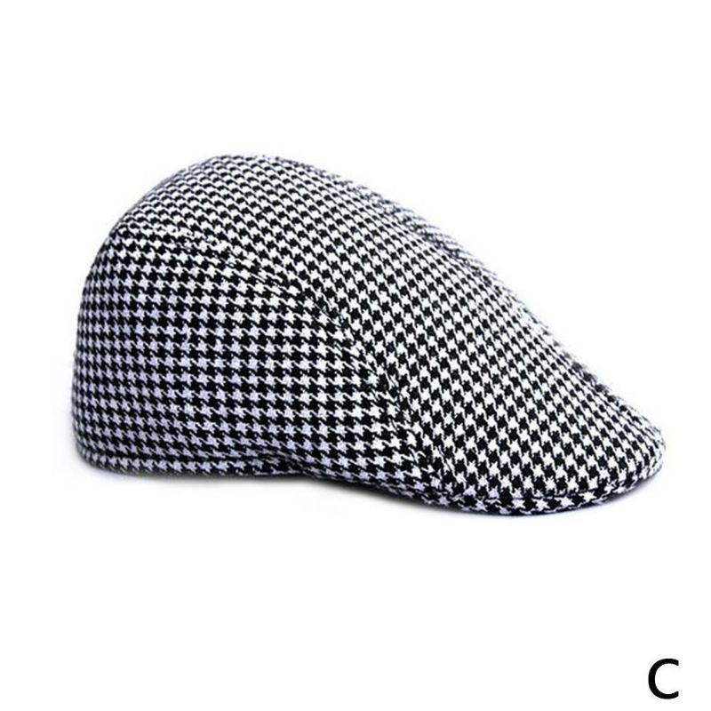 Grid Forælder-barn Uld Baret Casual Houndstooth Hat