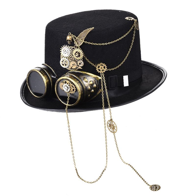 Håndlavet Heavy Metal Gear Top Hat Wings Chain