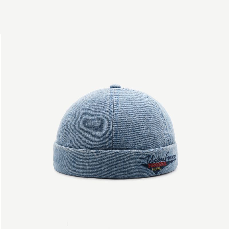 Hat Mænd Four Seasons Wash Denim Melon Hud Hat Gade Hip Hop Udlejer Hat Personlighed Mode Retro Skønhed