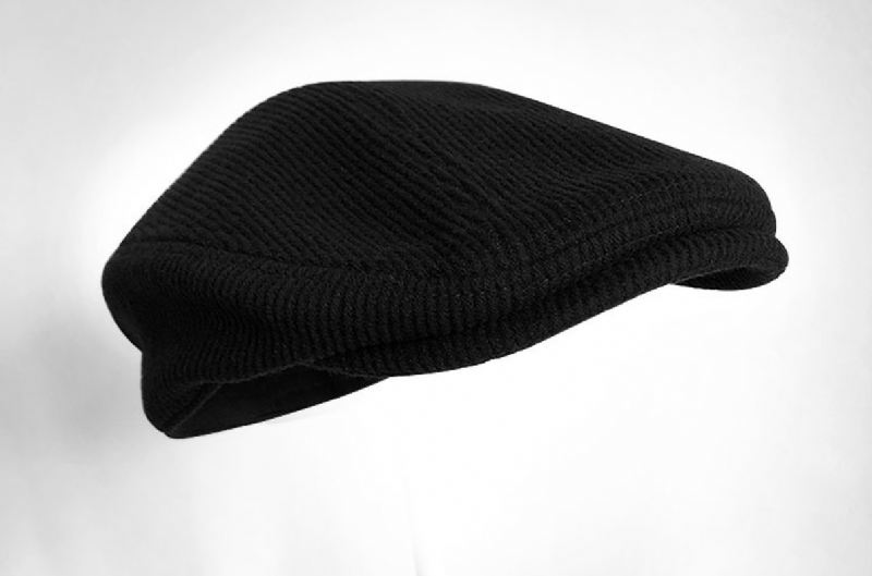 Hat Midaldrende Mænds Retro Litterære Hat Baret Black Warm Cap