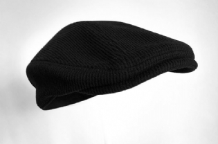 Hat Midaldrende Mænds Retro Litterære Hat Baret Black Warm Cap