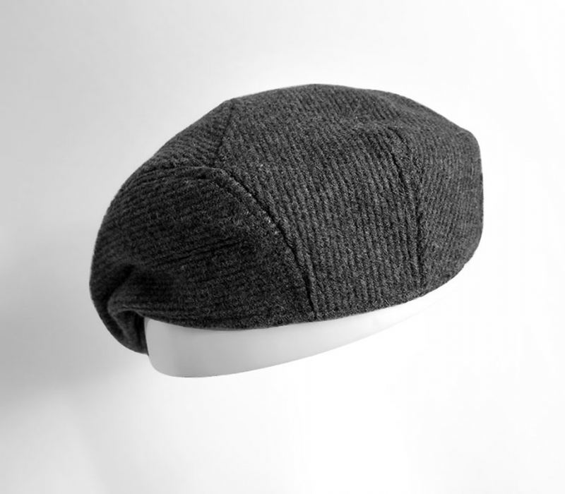 Hat Midaldrende Mænds Retro Litterære Hat Baret Black Warm Cap