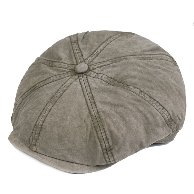 Herre Bomuld Solid Solcreme Newsboy Octagonal Hat