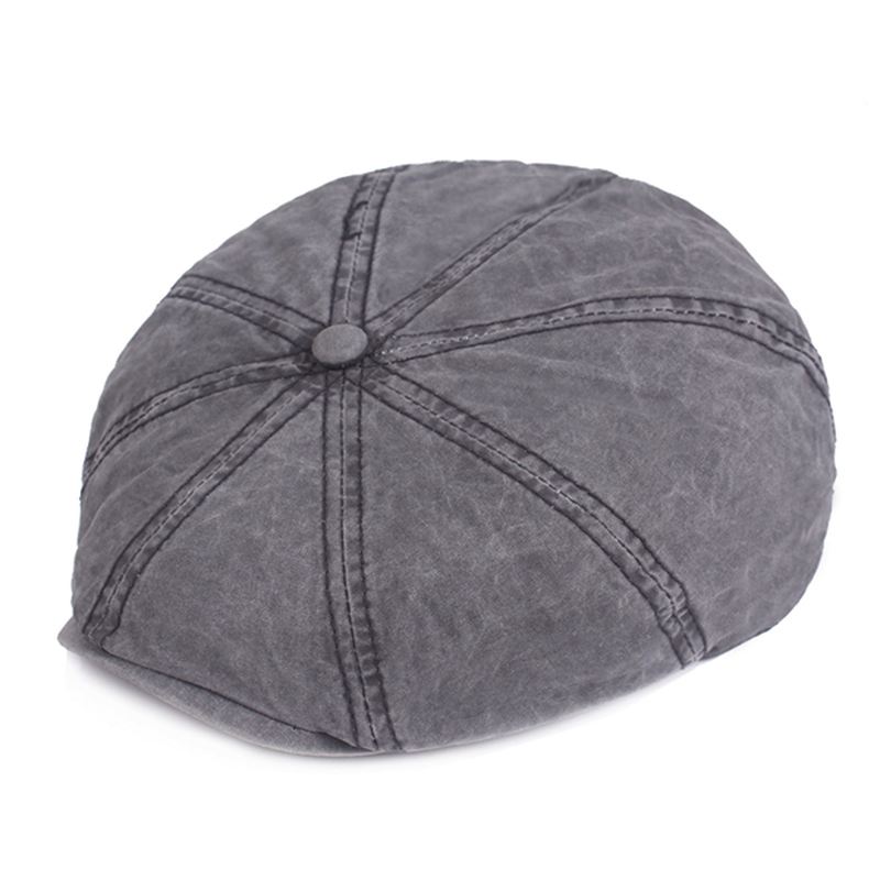 Herre Bomuld Solid Solcreme Newsboy Octagonal Hat