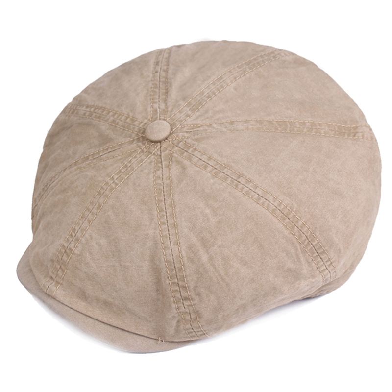 Herre Bomuld Solid Solcreme Newsboy Octagonal Hat