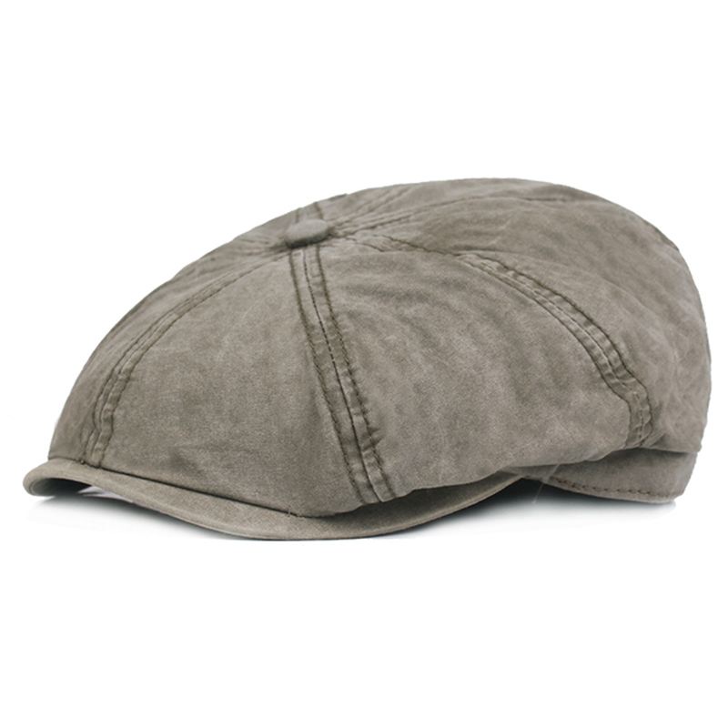 Herre Bomuld Solid Solcreme Newsboy Octagonal Hat