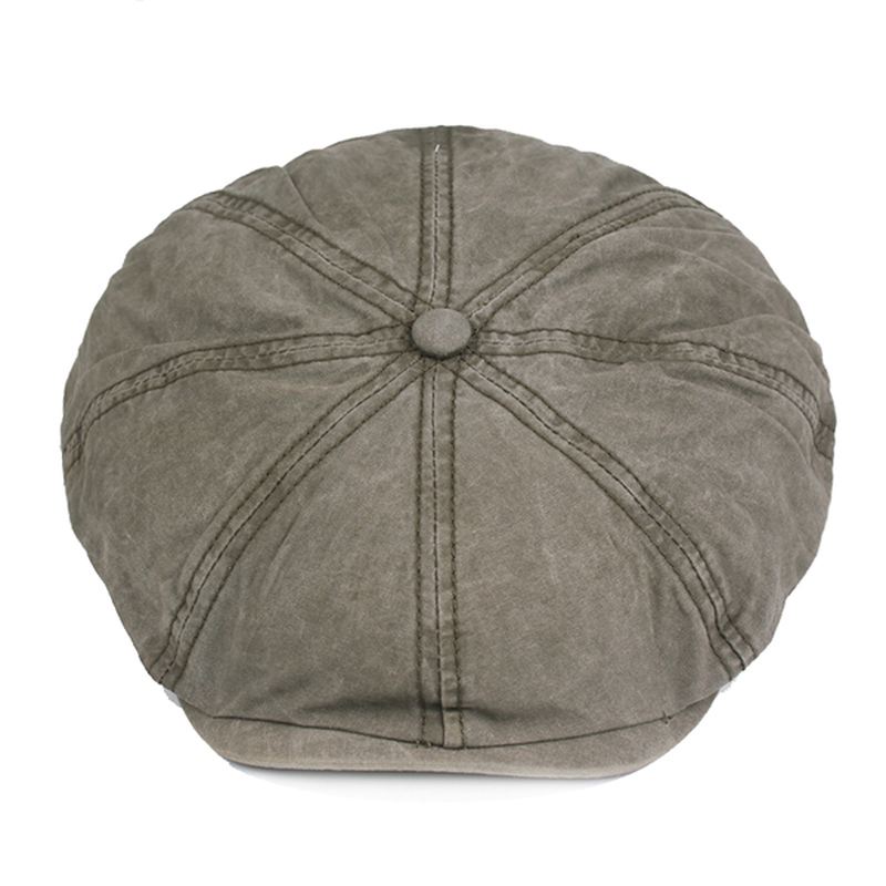 Herre Bomuld Solid Solcreme Newsboy Octagonal Hat