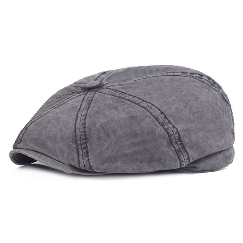 Herre Bomuld Solid Solcreme Newsboy Octagonal Hat