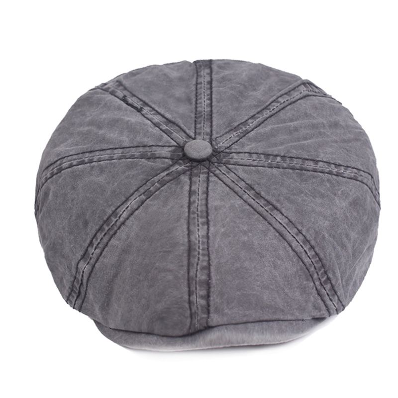 Herre Bomuld Solid Solcreme Newsboy Octagonal Hat