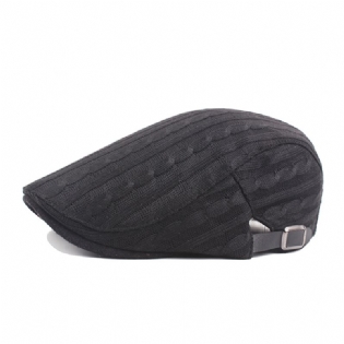 Herre Bomuld Strikket Varm Baret Cap Spænde Justerbar Golf Sport Cabbie Forward Hat