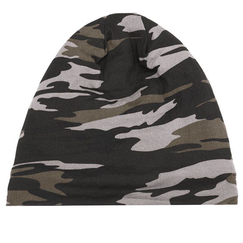 Herre Camouflage Winter Plus Velvet Warm Slouchy Beanie Hat Casual Plus Størrelse Øreværn Skull Cap