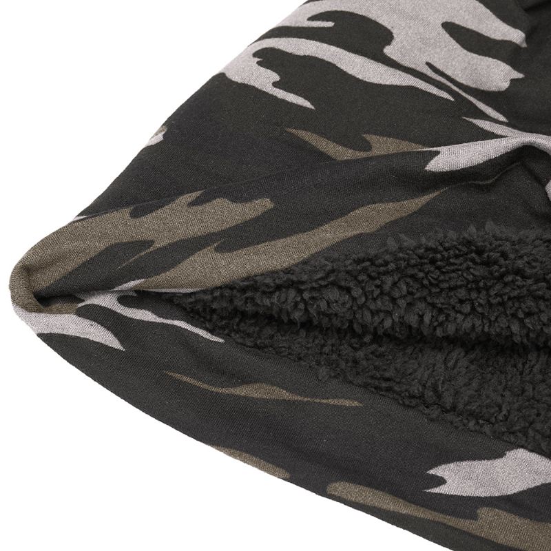 Herre Camouflage Winter Plus Velvet Warm Slouchy Beanie Hat Casual Plus Størrelse Øreværn Skull Cap