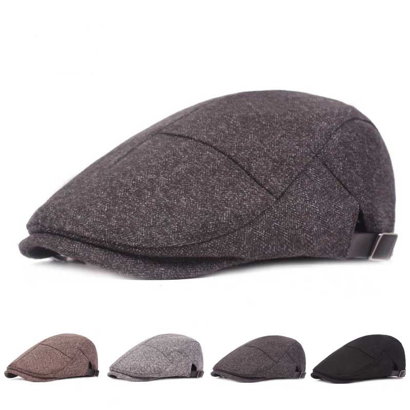 Herre Kvinder Casual Winter Warm Thicken Justerbar Baret Hat Udendørs Almindelig Newsboy Caps