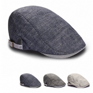 Herre Mandlige Basker Retro Bomuldsvisir Gorras Planas Basker Kasketter Cabbie Ivy Cap