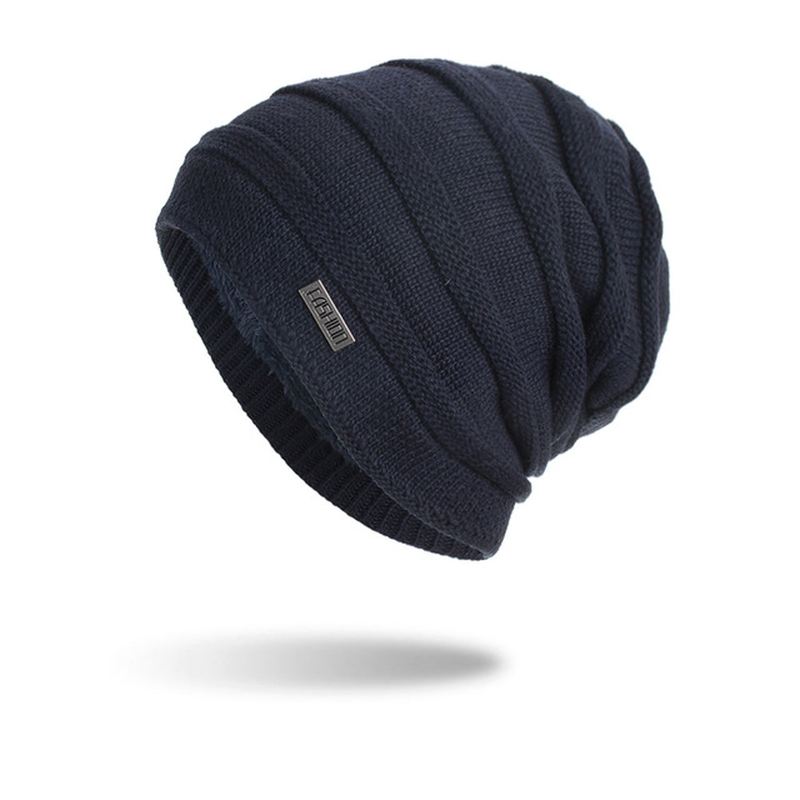 Herre New Solid Knitted Skullies Beanie Cap