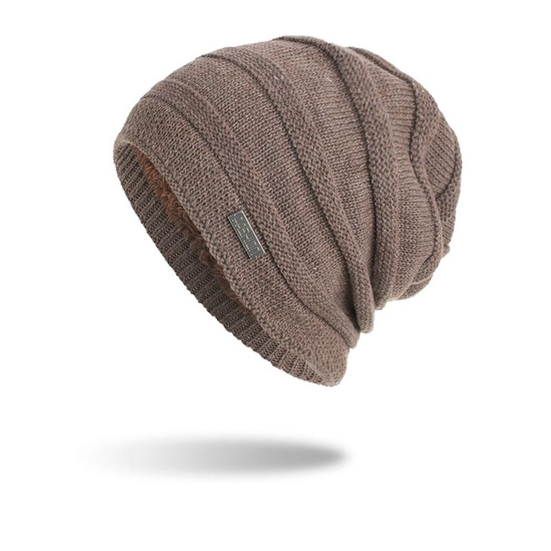 Herre New Solid Knitted Skullies Beanie Cap