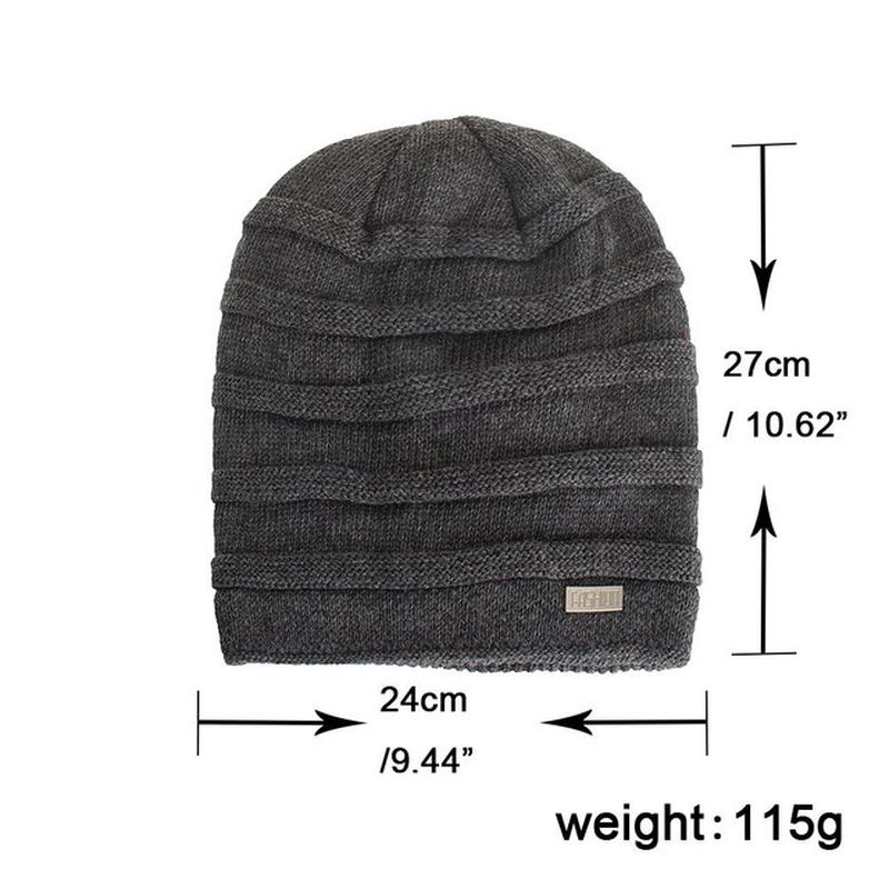 Herre New Solid Knitted Skullies Beanie Cap