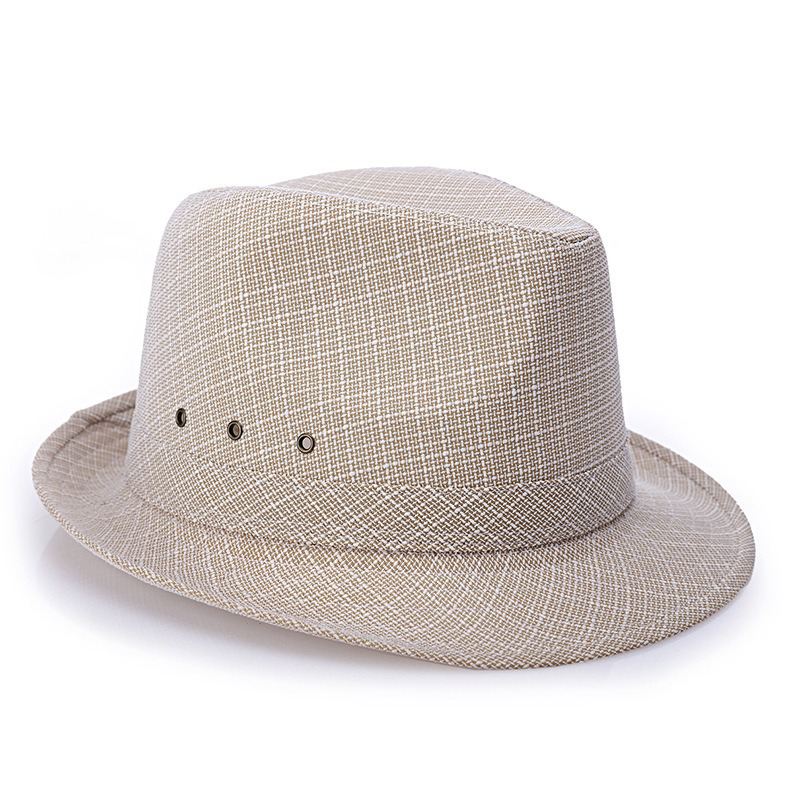 Herre Vintage Crimping Polyester Kort Skygge Jazz Hat Bucket Hat Beach Cap Rejse Åndbar Sol Cap