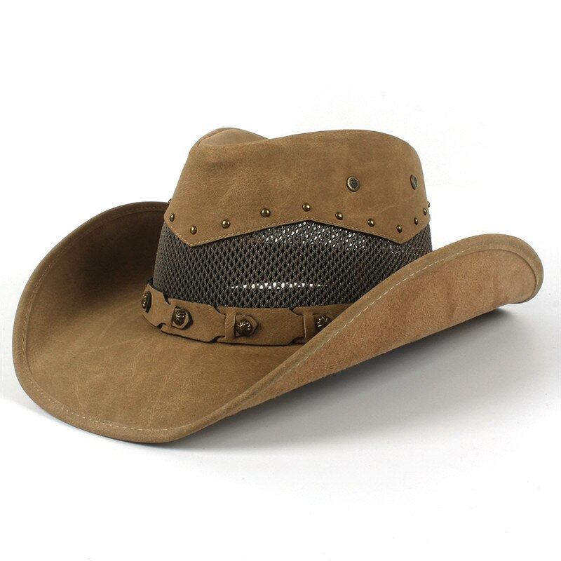 Herrehat Forår Western Cowboyhat Sommermode Big Eaves Grøn