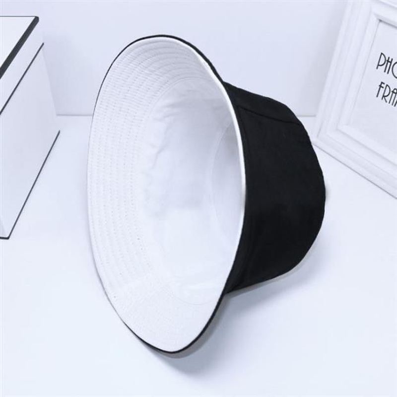 Hip-hop Dobbeltsidet Fiskerhat Broderet Sommersolhat Fiskerhat Koreansk Trend Par Fiskerpige