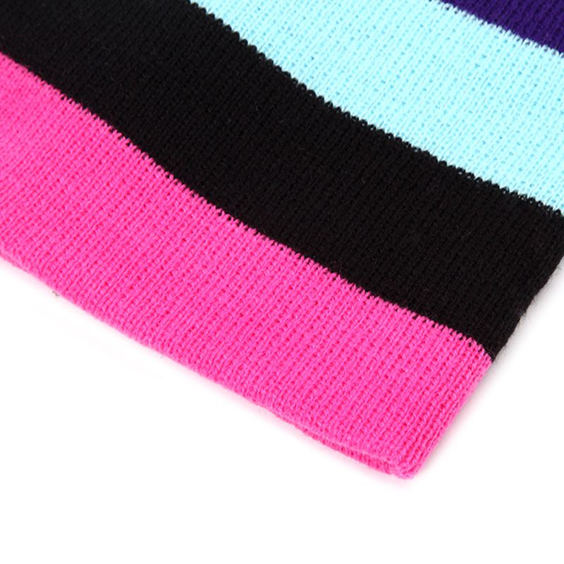 Kvinder Beanies Stribede Regnbuefarver Hue Bomuld Strikkede Huer Blød Beanie Gorro Cap