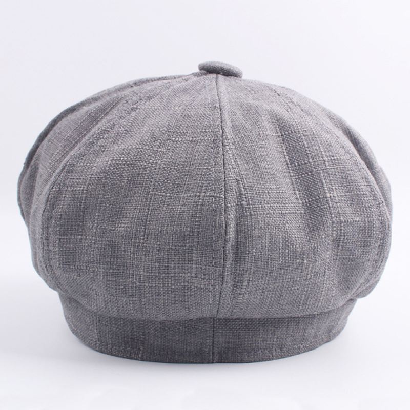 Kvinder Dame Vintage Ottekantet Kasket Blød Solid Baskerhat Newsboy Flad Hat