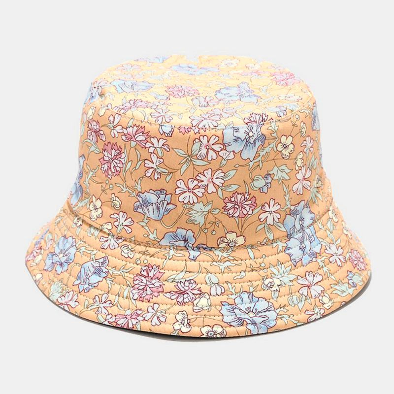 Kvinder Dobbeltsidet Sommer Uv-beskyttelse Blomstermønster Casual Udendørs Solhat Bucket Hat