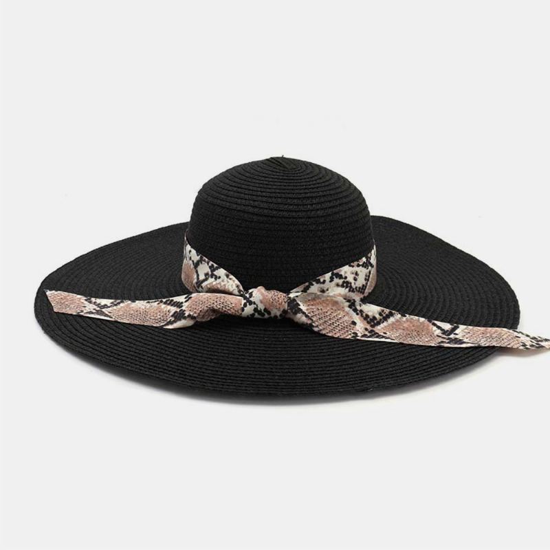 Kvinder Solcreme Vacation Beach Wild Rim Solhat Elegant Stilfuld Bowknot Stråhat