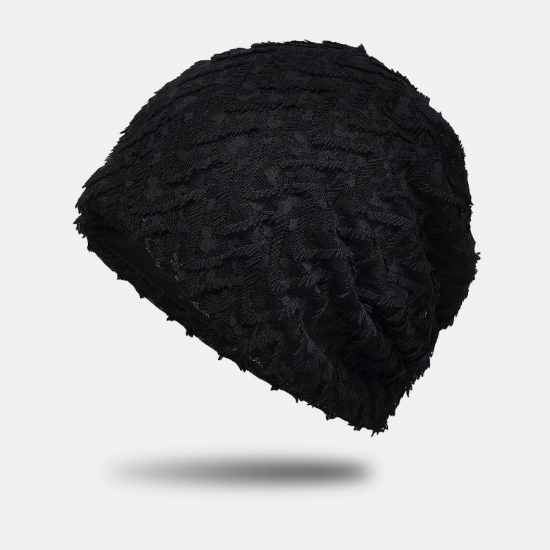 Kvinder Tynd Polyester Bomuld Solid Blonde Bølgemønster Jacquard Åndbar Svedabsorberende Beanie Hat