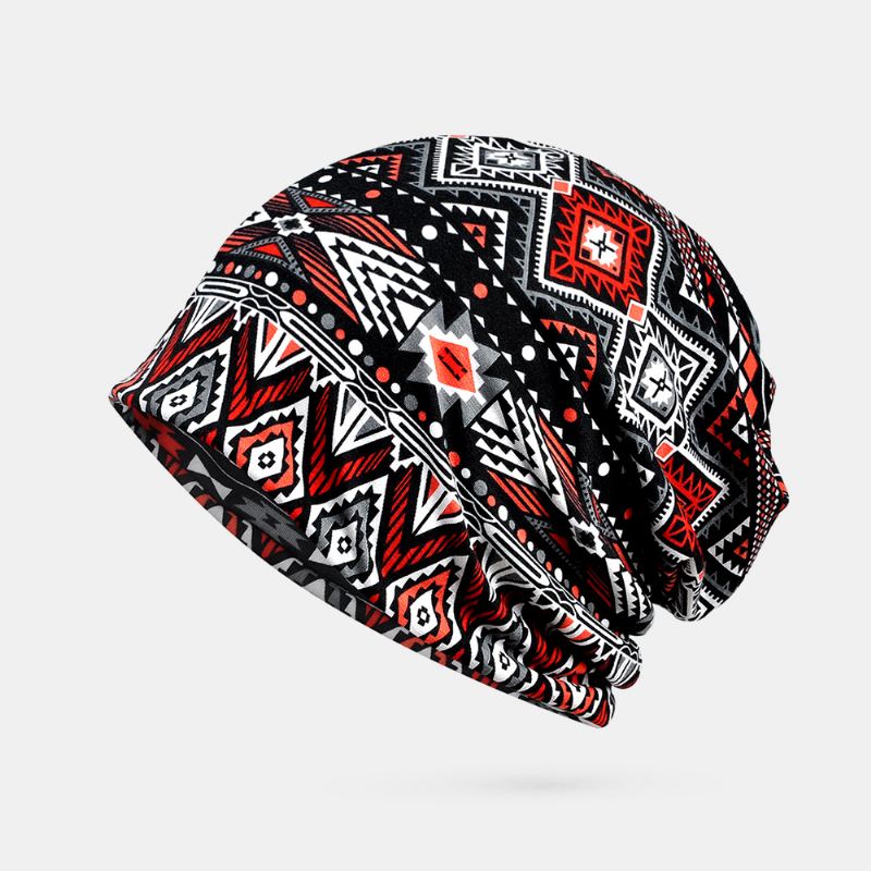 Kvinder Vinter Bomuld Geometrisk Mønster Beanie Cap