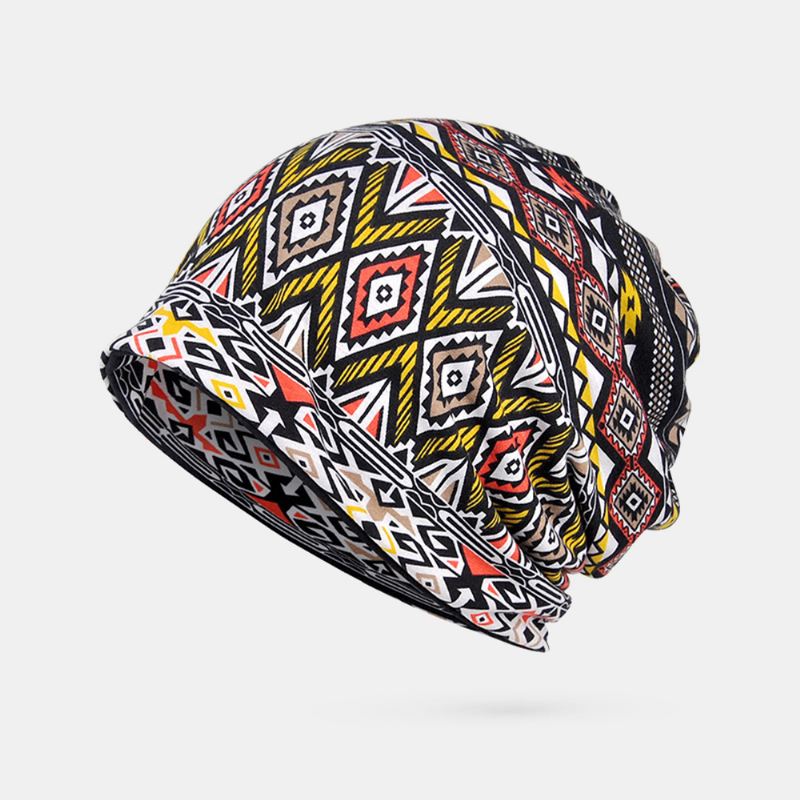 Kvinder Vinter Bomuld Geometrisk Mønster Beanie Cap