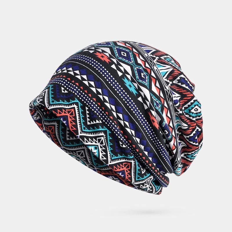 Kvinder Vinter Bomuld Geometrisk Mønster Beanie Cap