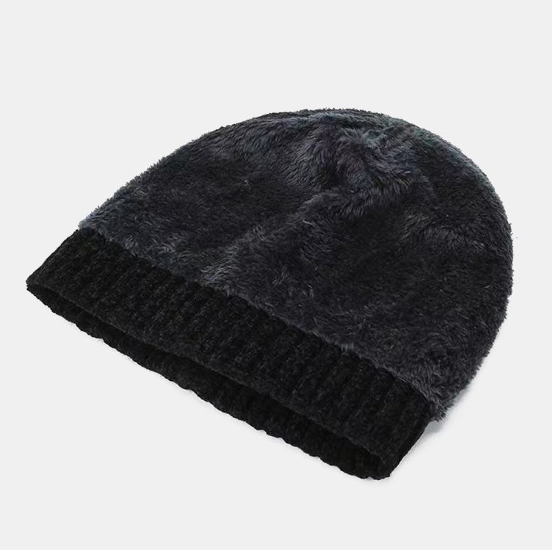 Mænd Bogstavmønster Efterår Vinter Ørebeskyttelse Cool Protection Strikket Hue Elastic Thicken Plus Velvet Warm Hat Beanie Hat