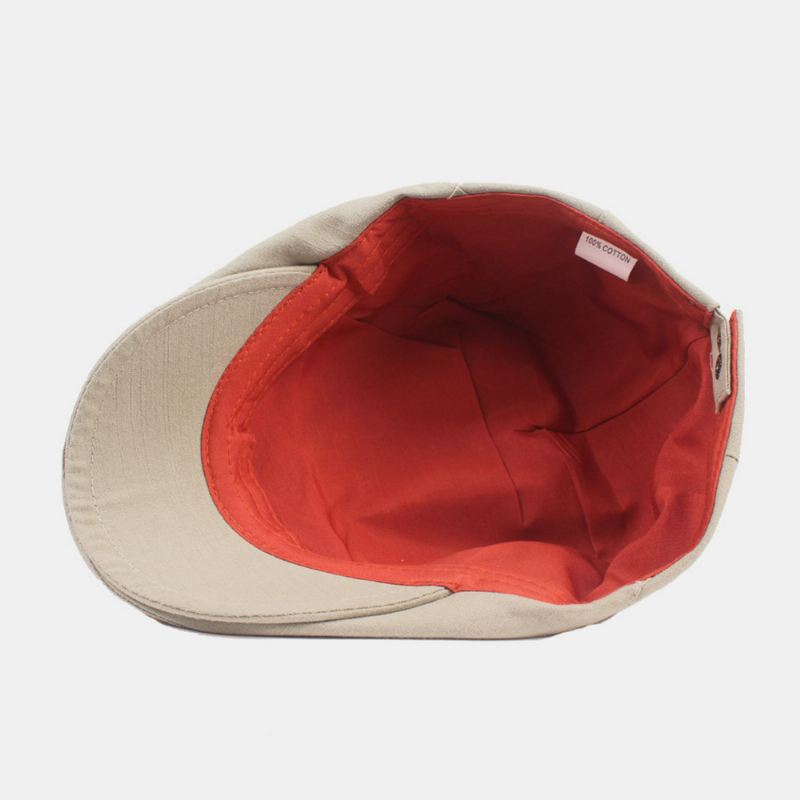 Mænd Bomuld Baret Cap Ensfarve Justerbar Casual Retro Solskærm Forward Cap Flad Hat