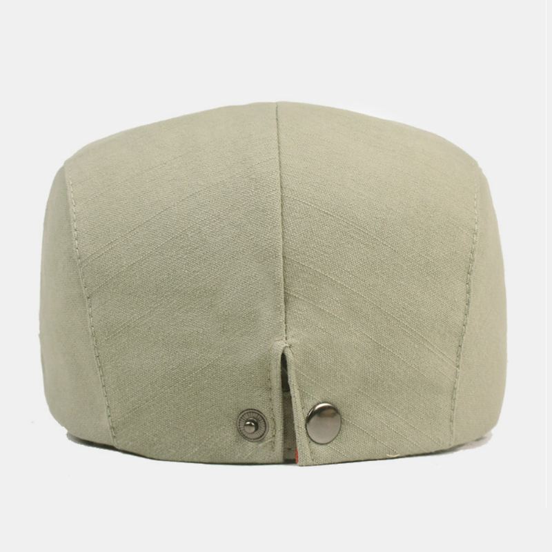 Mænd Bomuld Baret Cap Ensfarve Justerbar Casual Retro Solskærm Forward Cap Flad Hat