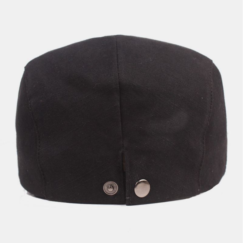 Mænd Bomuld Baret Cap Ensfarve Justerbar Casual Retro Solskærm Forward Cap Flad Hat