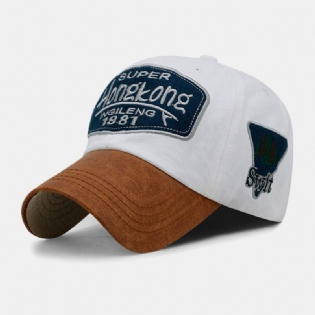 Mænd Bomuld Brev Broderi Patch Monteret Kasket Udendørs Casual Solcreme Solskærm Baseball Cap