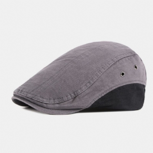 Mænd Bomuld Patchwork Farve Britisk Stil Udendørs Casual All-match Sunvisor Forward Hat Beret Hat