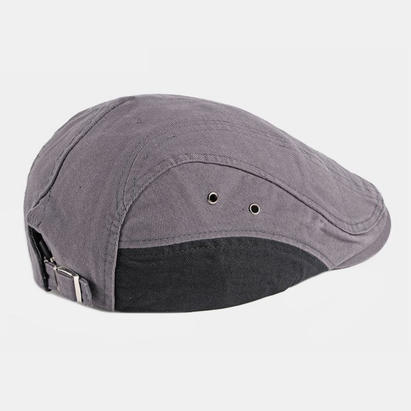 Mænd Bomuld Patchwork Farve Britisk Stil Udendørs Casual All-match Sunvisor Forward Hat Beret Hat