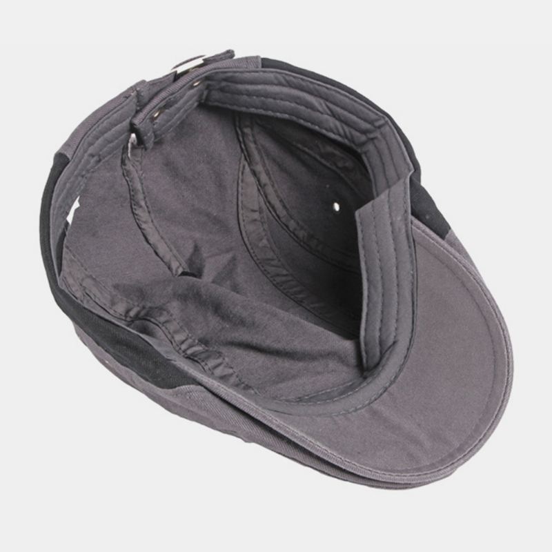 Mænd Bomuld Patchwork Farve Britisk Stil Udendørs Casual All-match Sunvisor Forward Hat Beret Hat