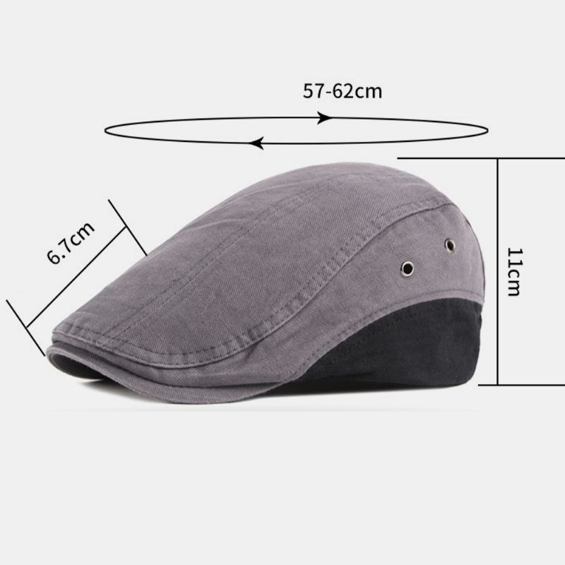 Mænd Bomuld Patchwork Farve Britisk Stil Udendørs Casual All-match Sunvisor Forward Hat Beret Hat