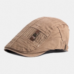 Mænd Bomuld Short Rim Justerbar Britisk Retro Forward Hat Baret Cap