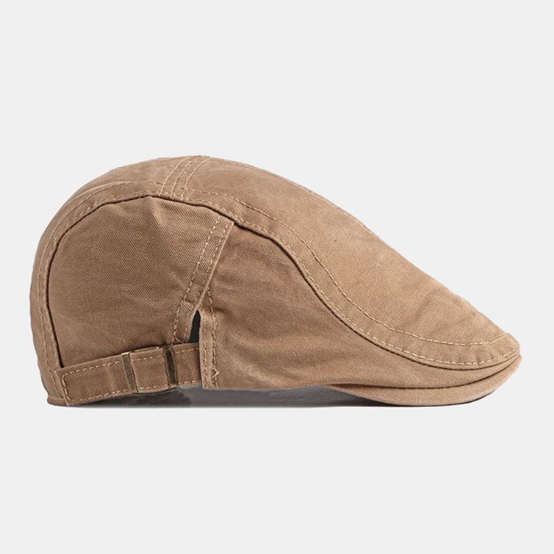 Mænd Bomuld Short Rim Justerbar Britisk Retro Forward Hat Baret Cap